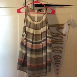 Willi Smith nautical stripe sleeveless blouse